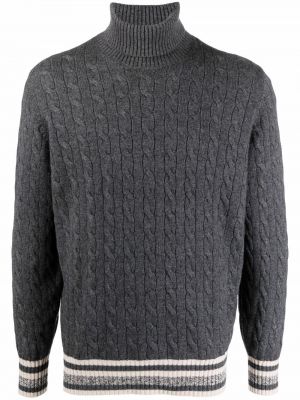 Jersey de punto de cuello vuelto de tela jersey Brunello Cucinelli gris