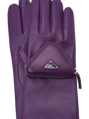 Кожаные перчатки Prada Фиолетовые