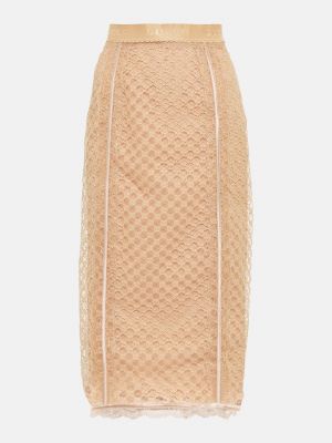 Кружевная юбка миди Gucci розовая