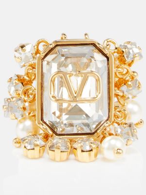 Kristallidega sõrmus Valentino kuldne