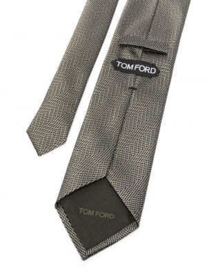 Hedvábná kravata s potiskem Tom Ford zelená