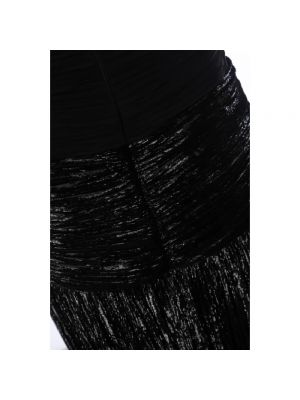 Vestido midi de terciopelo‏‏‎ plisado Saint Laurent negro
