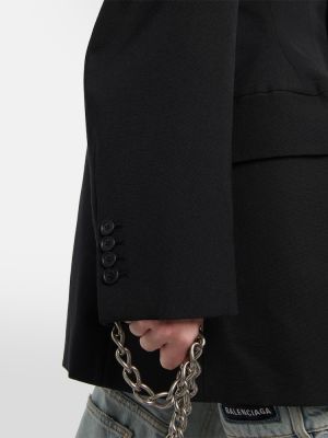 Vlněné sako Balenciaga černé