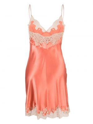 Krajkové hedvábné šaty Carine Gilson růžové
