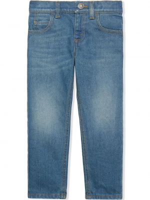 Brodert jeans for jenter Gucci Kids blå