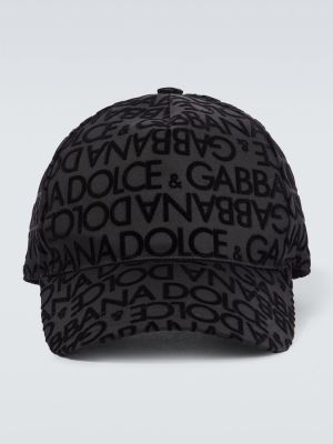Памучна шапка с козирки Dolce&gabbana черно