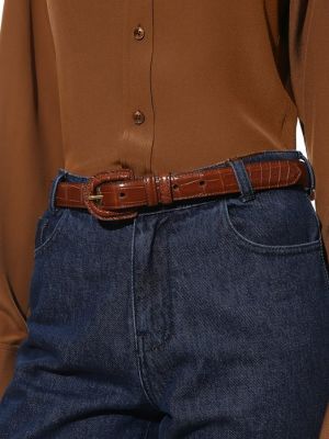 Кожаный ремень Ralph Lauren коричневый