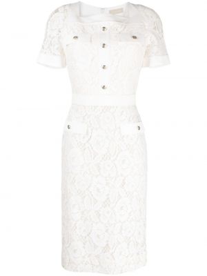 Sukienka midi koronkowa Elie Saab biała