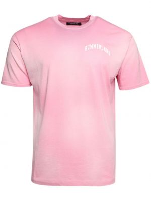 T-shirt di cotone con stampa Nahmias rosa