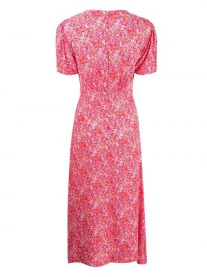 Sukienka midi w kwiatki Faithfull The Brand różowa