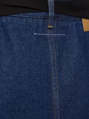 Gonna jeans di cotone asimmetrica Mm6 Maison Margiela blu