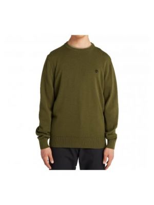 Jersey de algodón de tela jersey de cuello redondo Timberland verde