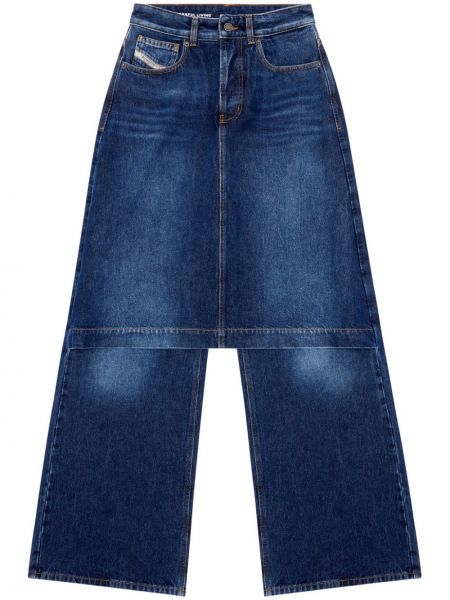 Voľná džínsová sukňa Diesel modrá