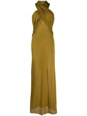 Sukienka długa z kapturem Saint Laurent złota