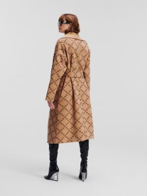 Oboustranný kabát s potiskem Karl Lagerfeld hnědý