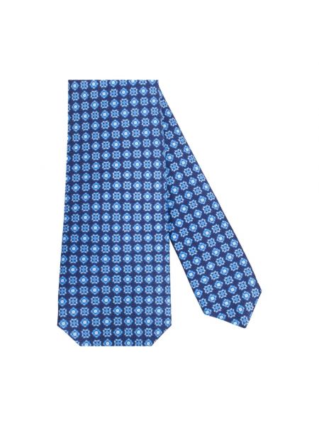 Corbata de seda plisada Kiton azul