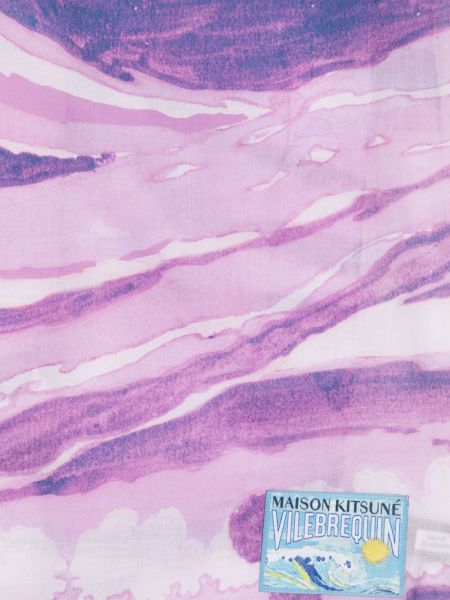 Medvilninis šalikas Maison Kitsuné violetinė