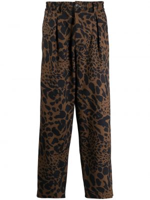 Pantalones rectos con estampado leopardo Pierre-louis Mascia