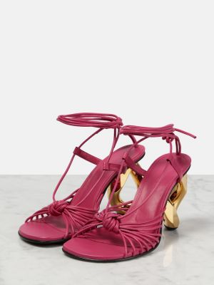 Usnjene sandali s peto Jw Anderson roza