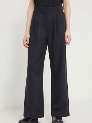 Černé jednobarevné kalhoty s vysokým pasem Abercrombie & Fitch