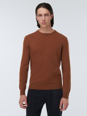 Jersey de cachemir de tela jersey con estampado de cachemira Zegna marrón