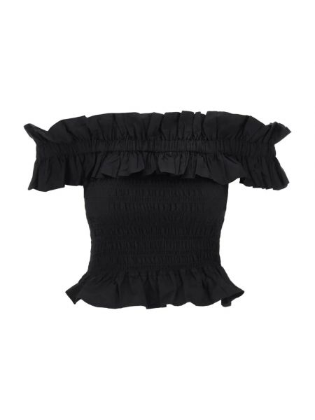 Bluse aus baumwoll Ganni schwarz