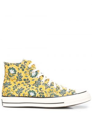 Zapatillas de flores Converse amarillo
