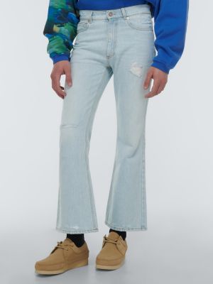 Distressed straight jeans ausgestellt Erl blau