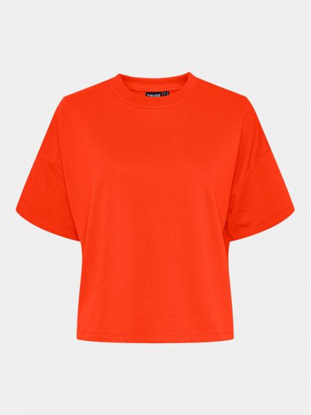 Tričko relaxed fit Pieces oranžové