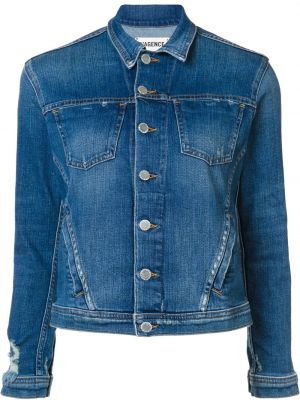 Niebieska kurtka jeansowa na guziki L'agence