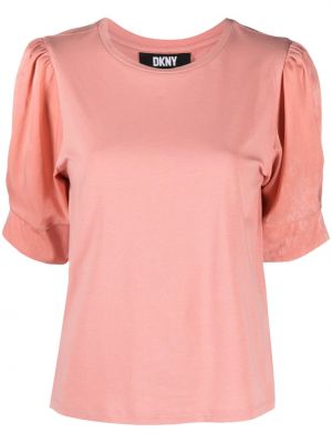 Kokvilnas t-krekls Dkny rozā