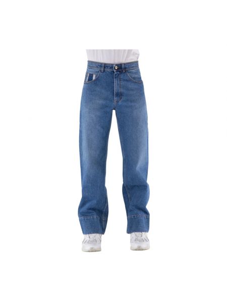 Niebieskie proste jeansy Wales Bonner