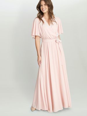 Длинное платье с коротким рукавом Gina Bacconi розовое