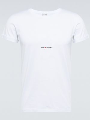 Хлопковая футболка Saint Laurent белая