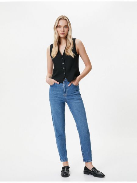 Jeansy skinny z wysoką talią slim fit bawełniane Koton