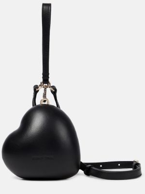 Kožená kabelka se srdcovým vzorem Simone Rocha černá