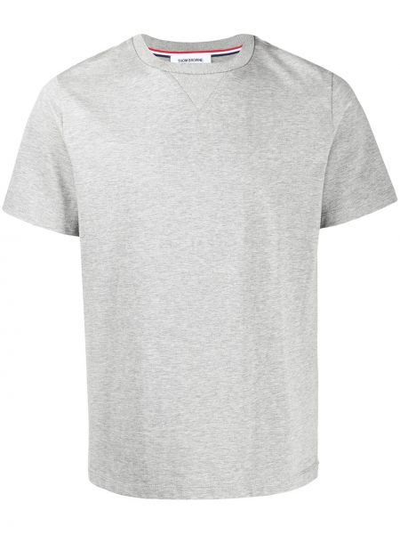 Camiseta a rayas manga corta Thom Browne gris