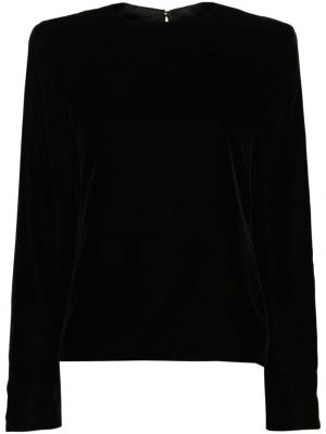 Кадифена блуза Saint Laurent черно