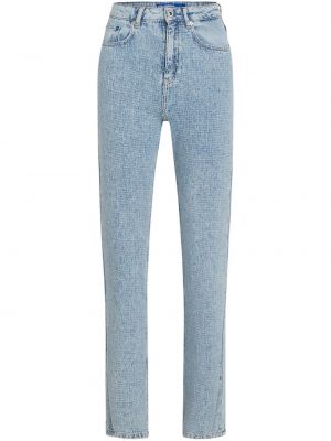 Džínsy s rovným strihom s vysokým pásom Karl Lagerfeld Jeans modrá