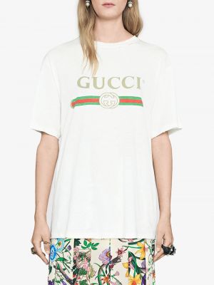 Bílé oversized tričko Gucci