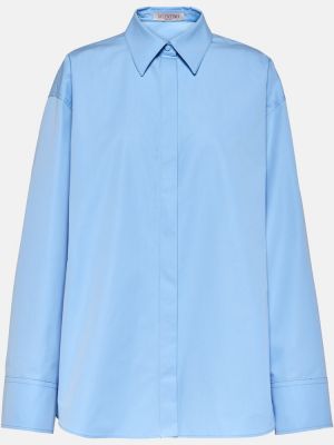Βαμβακερό πουκάμισο Valentino μπλε