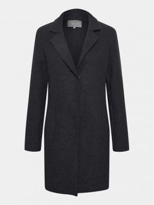 Vlnený priliehavý zimný kabát Culture čierna