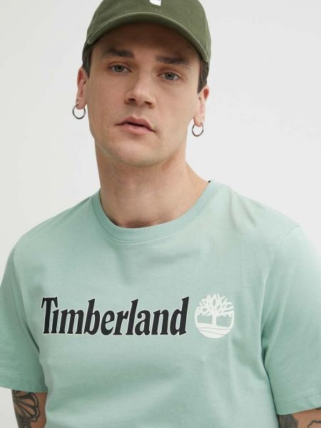 Bombažna majica Timberland zelena