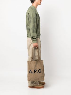 Manšestrová shopper kabelka s výšivkou A.p.c.