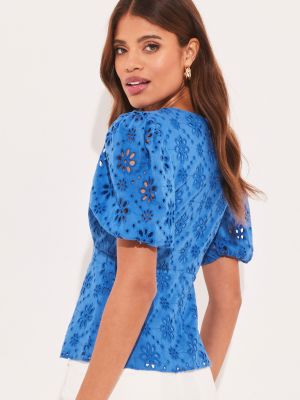 Блузка с вышивкой Lipsy синяя
