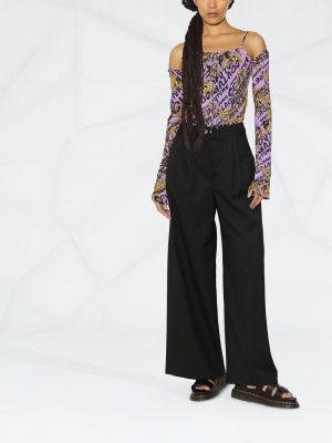 Body s potiskem Versace Jeans Couture fialový