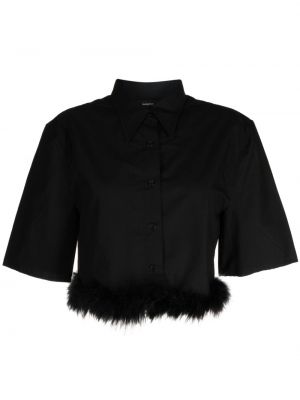 Bavlnená košeľa s perím Pushbutton čierna