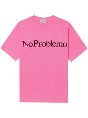 T-shirt aus baumwoll mit print Aries pink