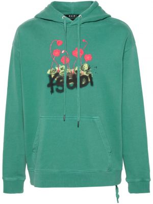 Raštuotas džemperis su gobtuvu Ksubi žalia