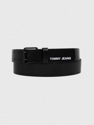 Kožený pásek Tommy Jeans černý